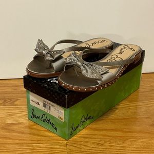Sam Edelman Dariel Light Grey Satin Sandals Size Women’s 8